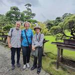 German couple enjoys the garden at Happo-en