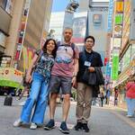 Active Italian couple explored west side of Tokyo from afternoon.