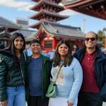 Active American family enjoyed east side of Tokyo.